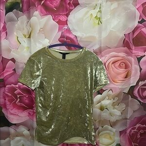 Forever 21 Gold Velvet Blouse